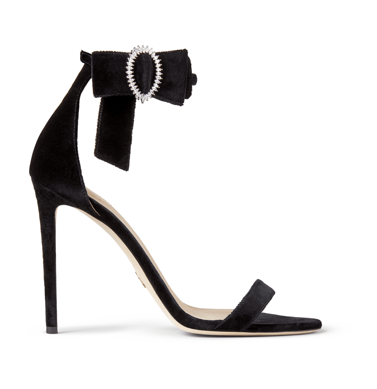 Black Velvet Bow Sandals